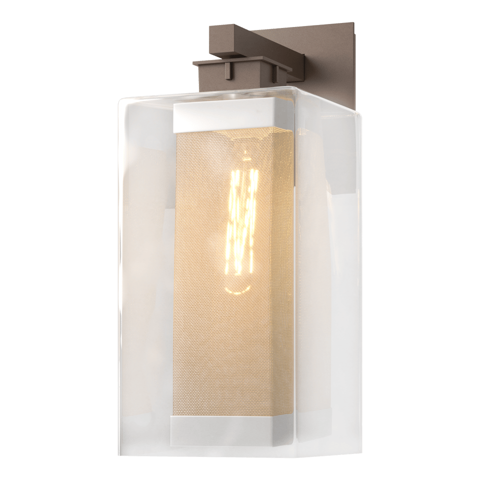 Hubbardton Forge Polaris Outdoor Large Wall Sconce, Dimmable, 100W Max, Weatherproof, Various Finishes