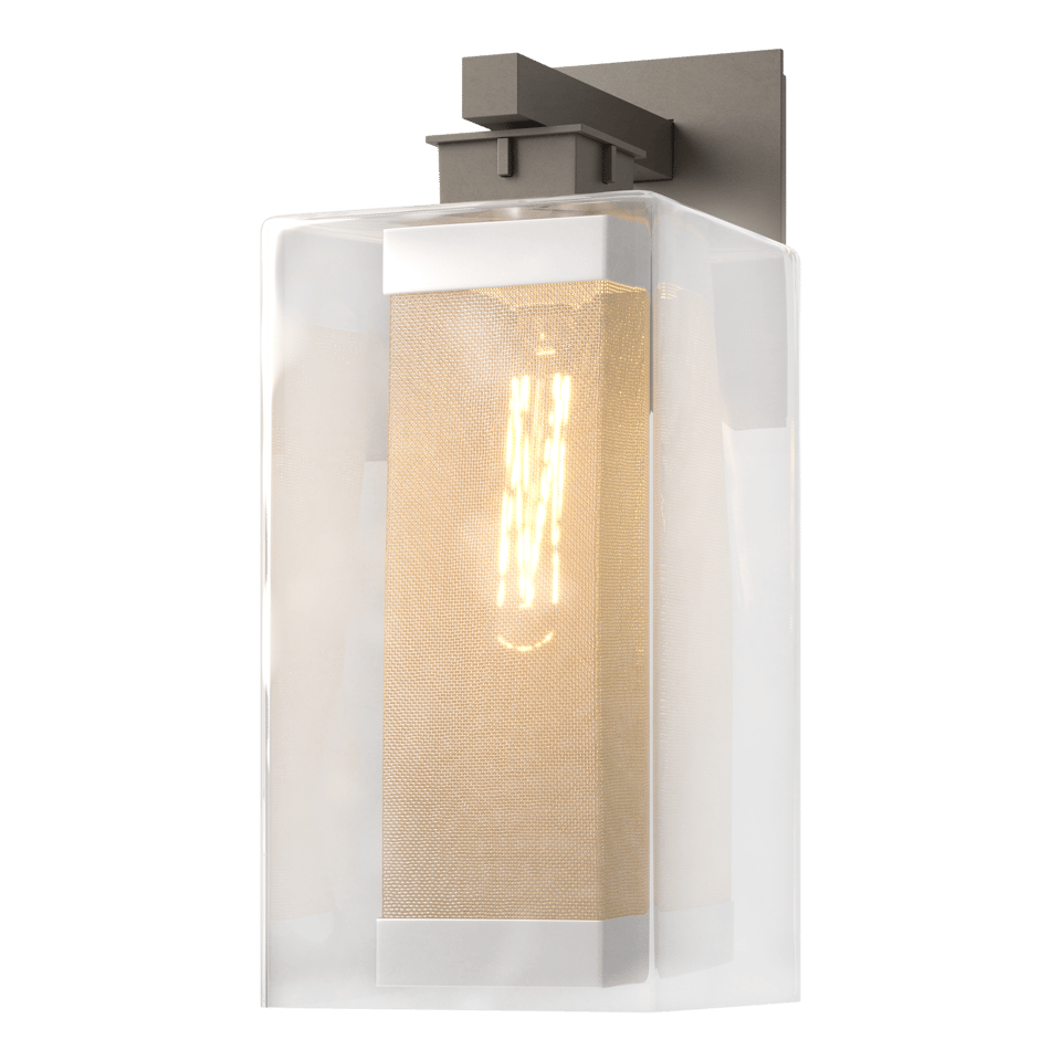 Hubbardton Forge Polaris Outdoor Large Wall Sconce, Dimmable, 100W Max, Weatherproof, Various Finishes