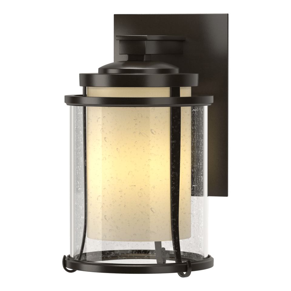 Meridian Small Outdoor Sconce by Hubbardton Forge, 1-Light, Dimmable, UL Wet Rated, Various Finishes