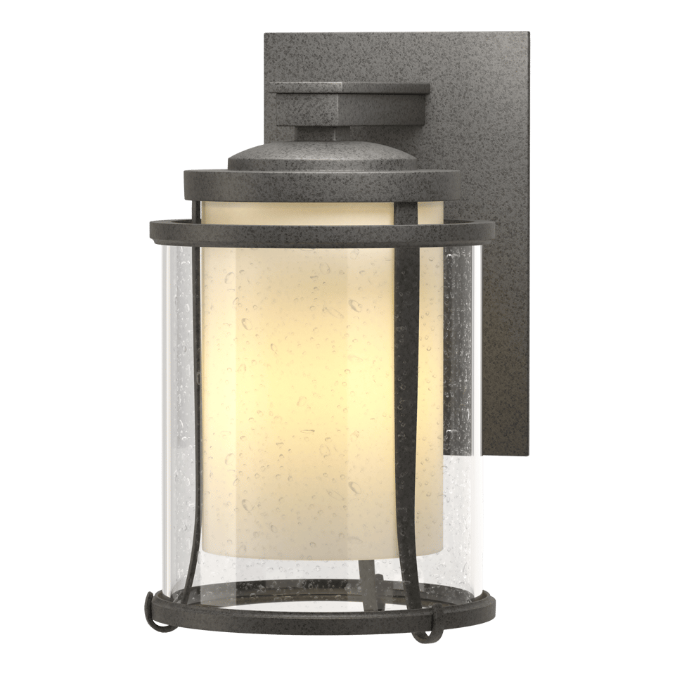 Meridian Small Outdoor Sconce by Hubbardton Forge, 1-Light, Dimmable, UL Wet Rated, Various Finishes