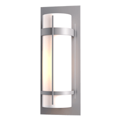 Banded Large Outdoor Sconce by Hubbardton Forge, Minimalist Design, Opal Glass Shade, Multiple Finishes