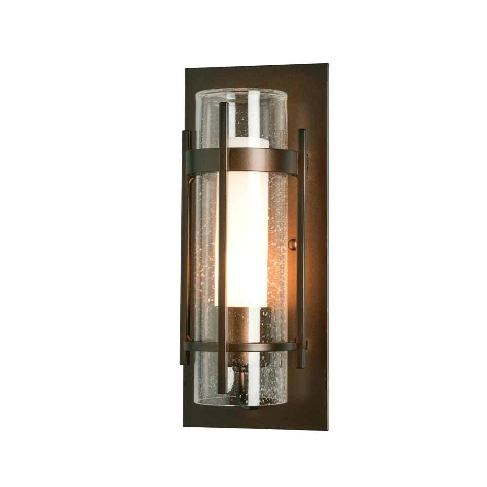 Hubbardton Forge Torch 12" Small Outdoor Sconce with Double-Glass Design, Dimmable, UL Wet Rated