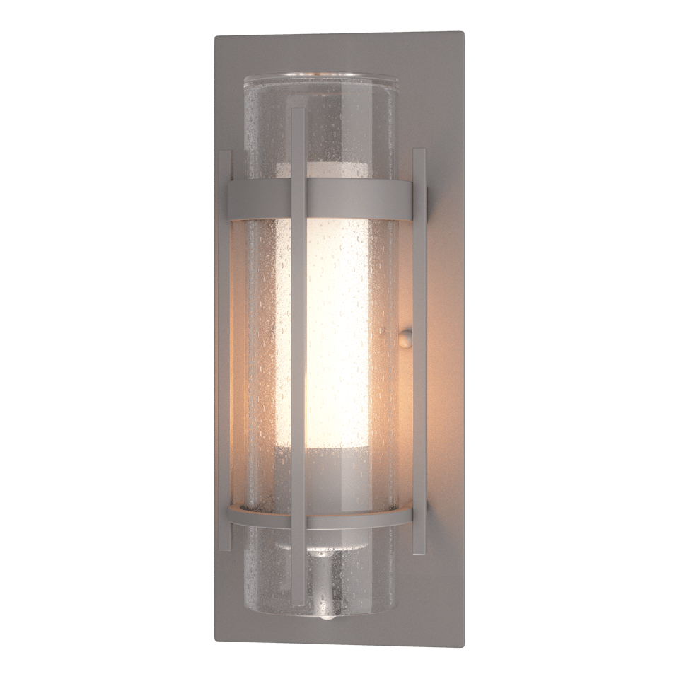 Hubbardton Forge Torch 12" Small Outdoor Sconce with Double-Glass Design, Dimmable, UL Wet Rated