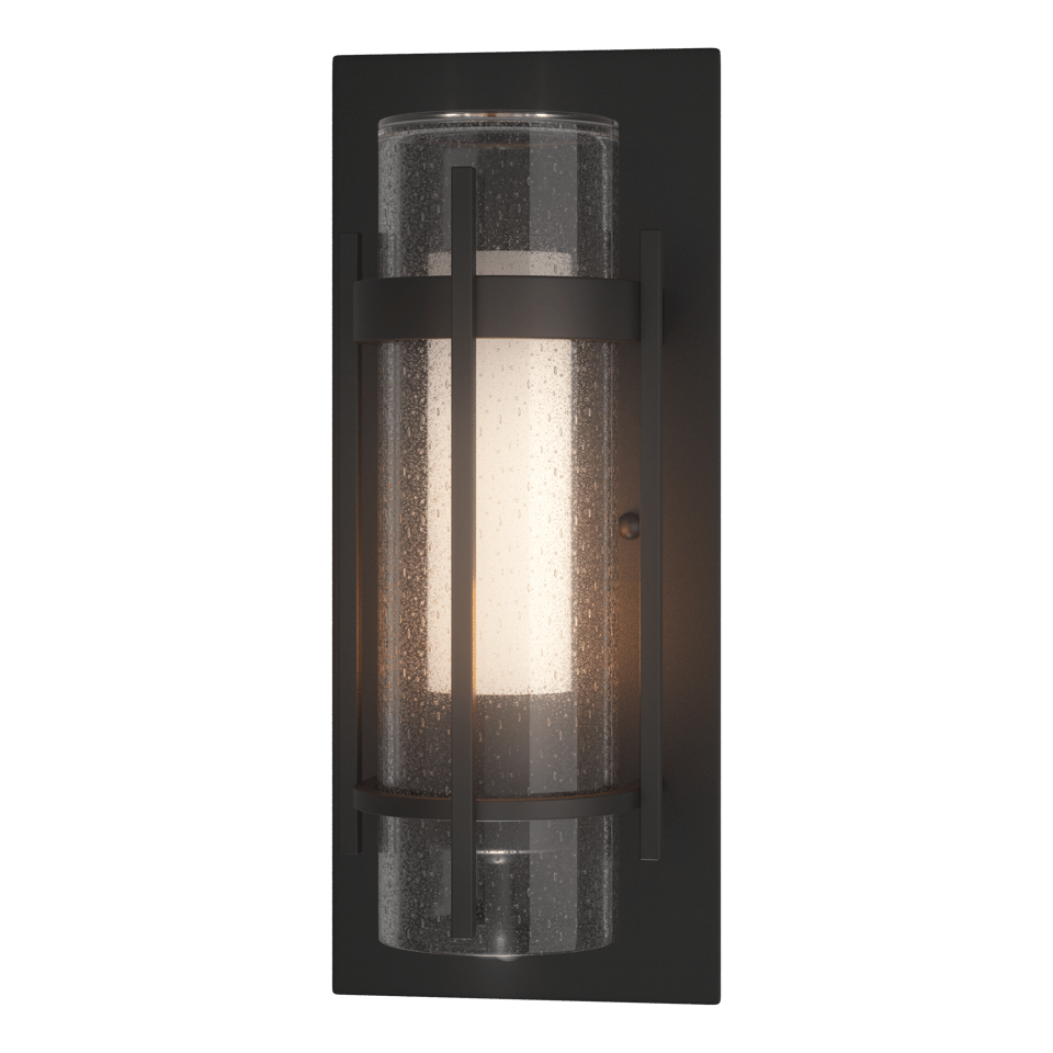 Hubbardton Forge Torch 12" Small Outdoor Sconce with Double-Glass Design, Dimmable, UL Wet Rated