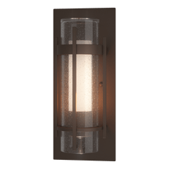 Hubbardton Forge Torch Outdoor Sconce 60W UL Wet Rated Wall Light with Opal/Seeded Glass Shade