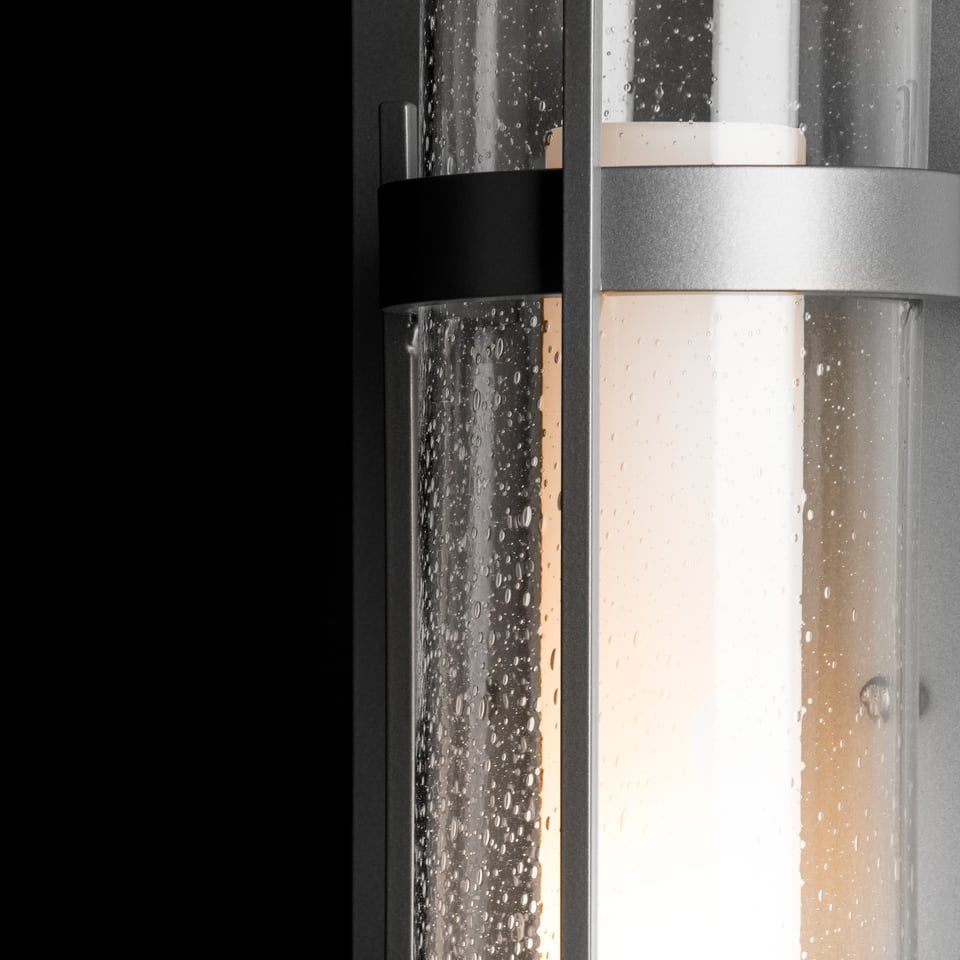 Hubbardton Forge Torch Outdoor Sconce 60W UL Wet Rated Wall Light with Opal/Seeded Glass Shade