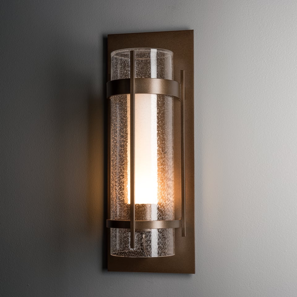 Torch Large Outdoor Sconce by Hubbardton Forge, Dimmable, Weather-Resistant, Multiple Finish Options