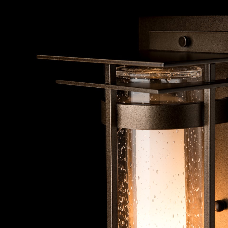 Torch Small Outdoor Sconce 12.5" Tall by Hubbardton Forge with Dimmable E12 Bulb, UL Wet Rated