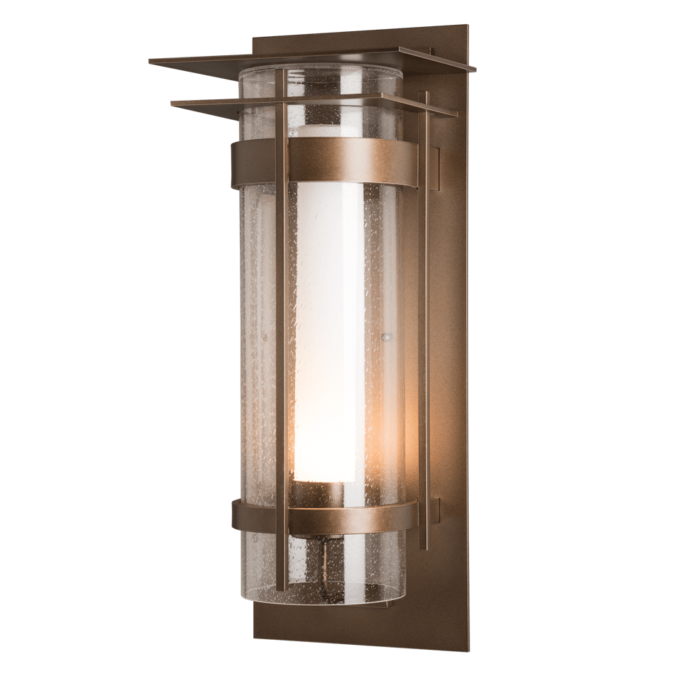 Hubbardton Forge Torch XL 25.9" Outdoor Sconce with Dimmable Glass Shade and Durable Weatherproof Design