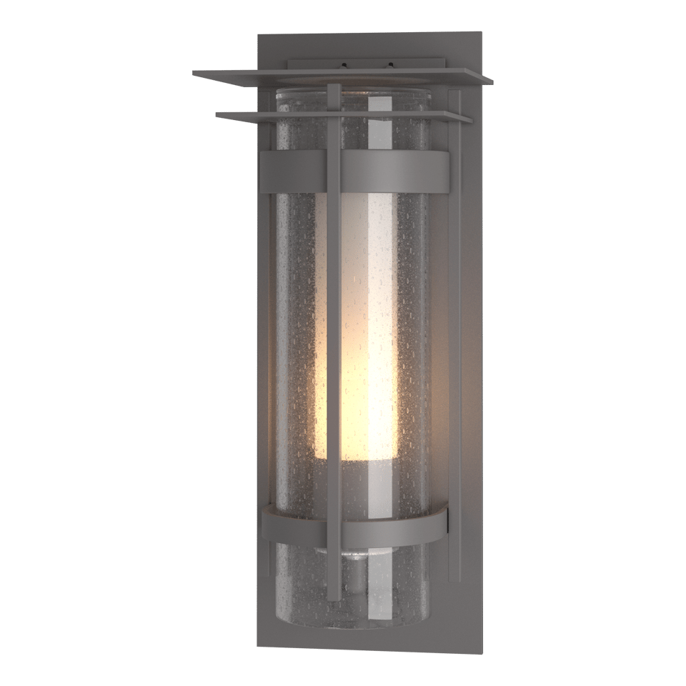 Hubbardton Forge Torch XL 25.9" Outdoor Sconce with Dimmable Glass Shade and Durable Weatherproof Design