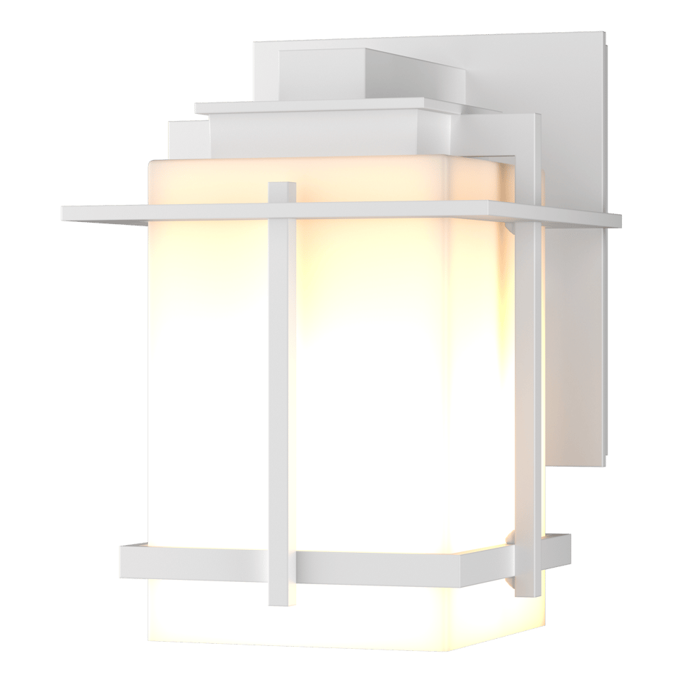 Hubbardton Forge Tourou Small Outdoor Sconce 306006 with Opal Glass Shade and Dimmable Feature