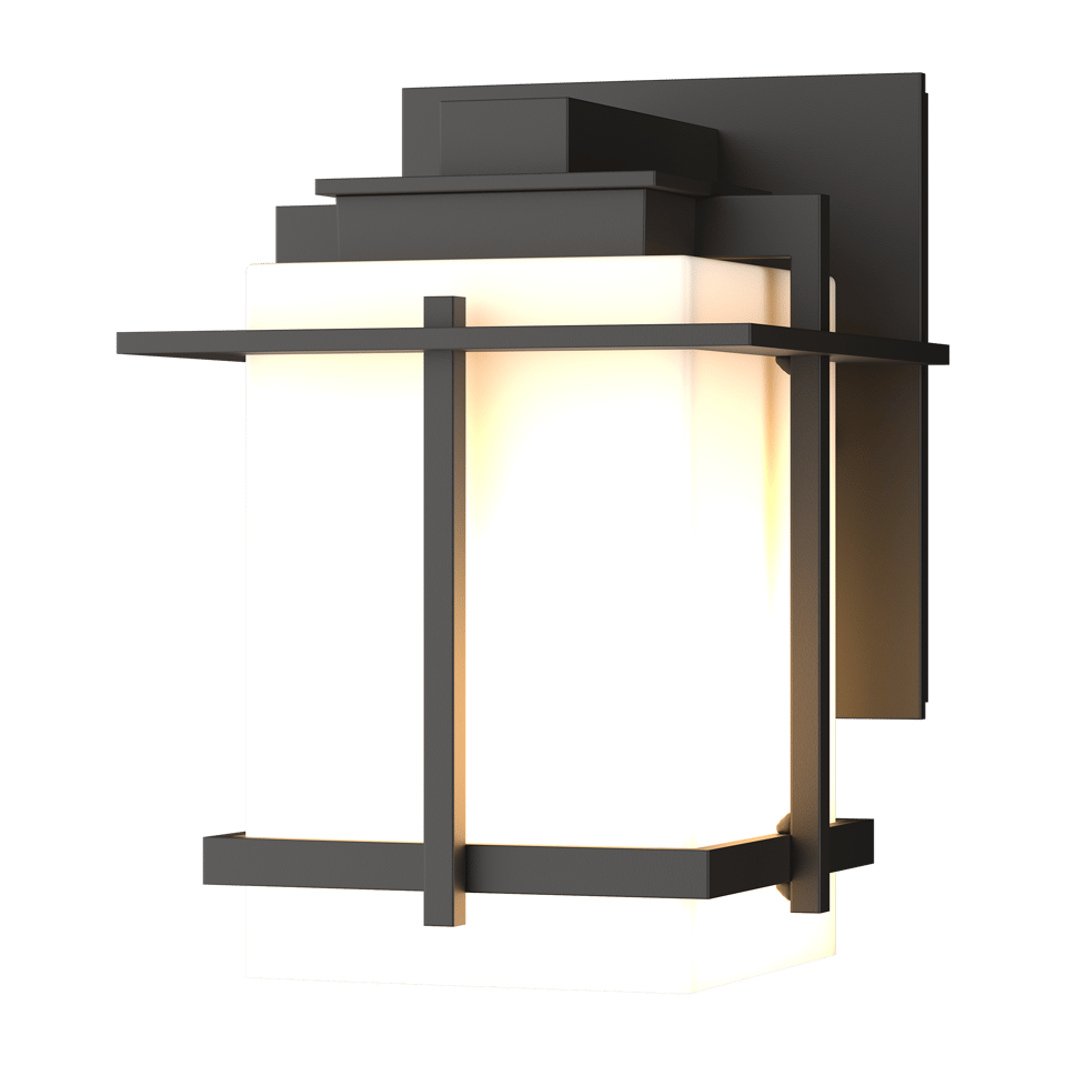 Hubbardton Forge Tourou Small Outdoor Sconce 306006 with Opal Glass Shade and Dimmable Feature