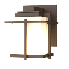 Hubbardton Forge Tourou Small Outdoor Sconce 306006 with Opal Glass Shade and Dimmable Feature