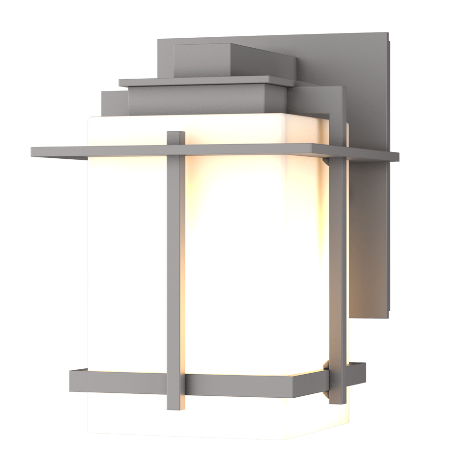 Hubbardton Forge Tourou Small Outdoor Sconce 306006 with Opal Glass Shade and Dimmable Feature