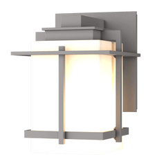 Hubbardton Forge Tourou Small Outdoor Sconce 306006 with Opal Glass Shade and Dimmable Feature