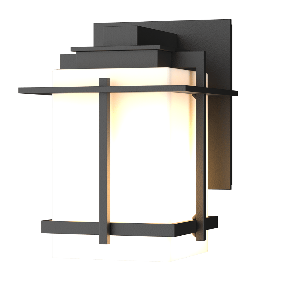 Hubbardton Forge Tourou Small Outdoor Sconce 306006 with Opal Glass Shade and Dimmable Feature