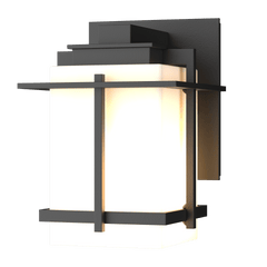 Hubbardton Forge Tourou Small Outdoor Sconce 306006 with Opal Glass Shade and Dimmable Feature