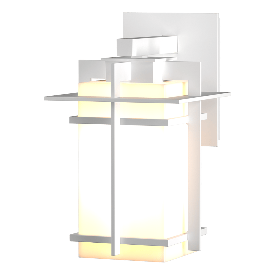 Hubbardton Forge Tourou Outdoor Sconce, 100W Dimmable, Opal Glass, Japan-Inspired Design, UL Wet Rated