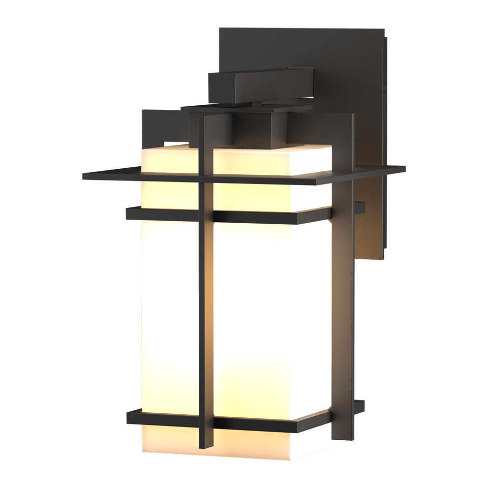 Hubbardton Forge Tourou Outdoor Sconce, 100W Dimmable, Opal Glass, Japan-Inspired Design, UL Wet Rated