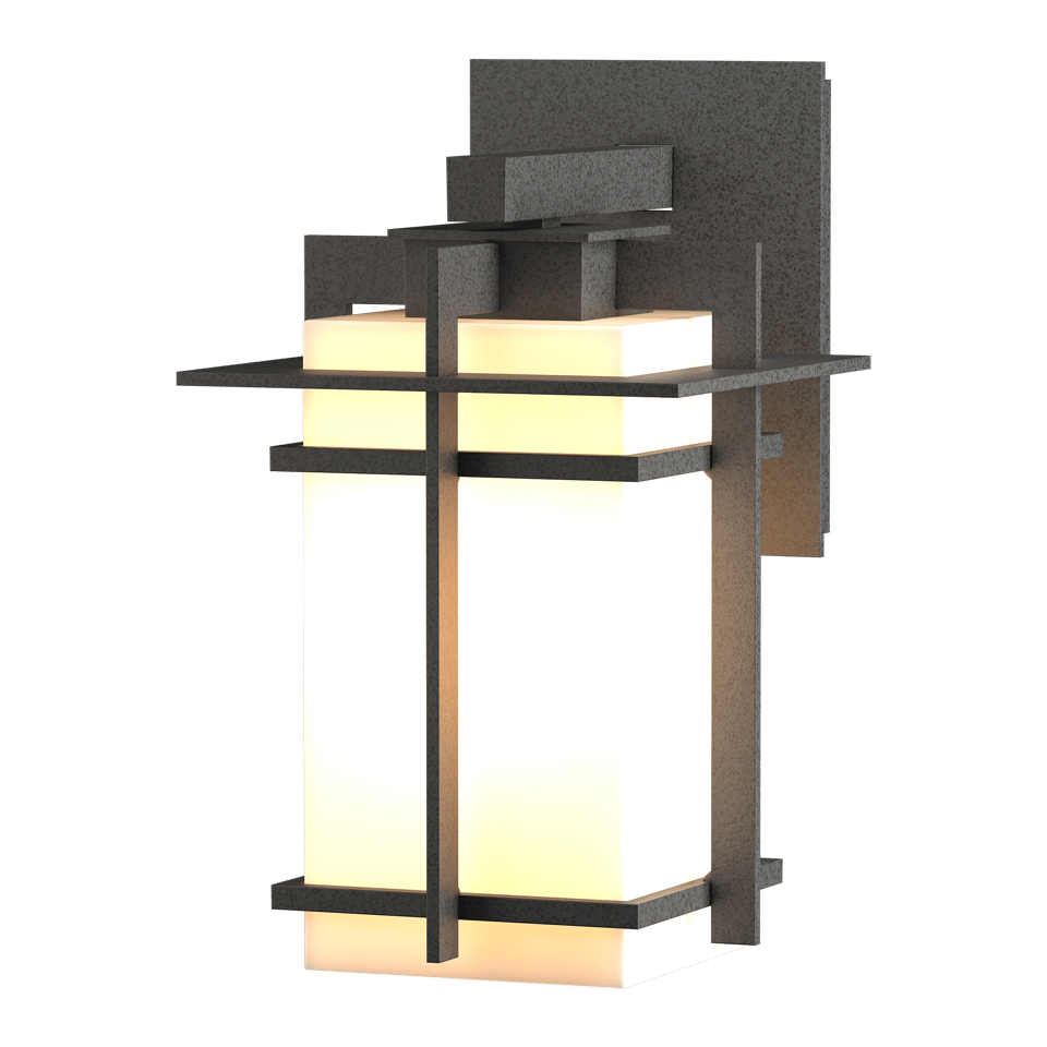 Hubbardton Forge Tourou Outdoor Sconce, 100W Dimmable, Opal Glass, Japan-Inspired Design, UL Wet Rated