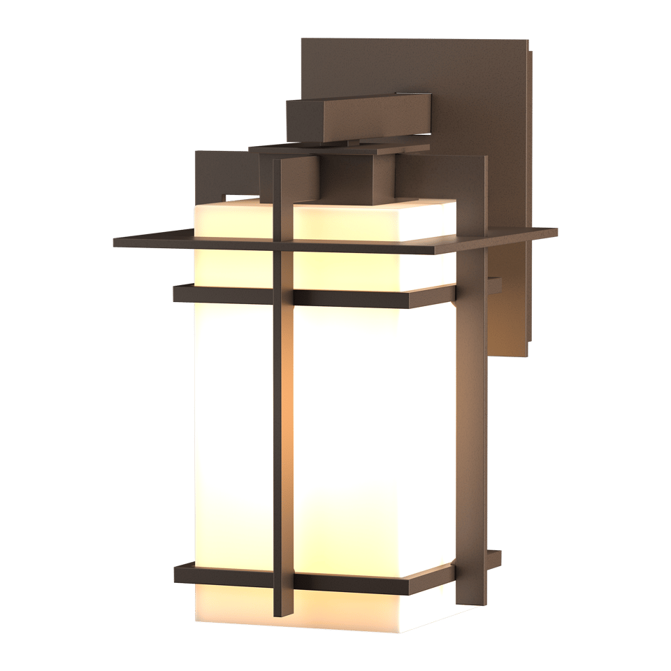 Hubbardton Forge Tourou Outdoor Sconce, 100W Dimmable, Opal Glass, Japan-Inspired Design, UL Wet Rated