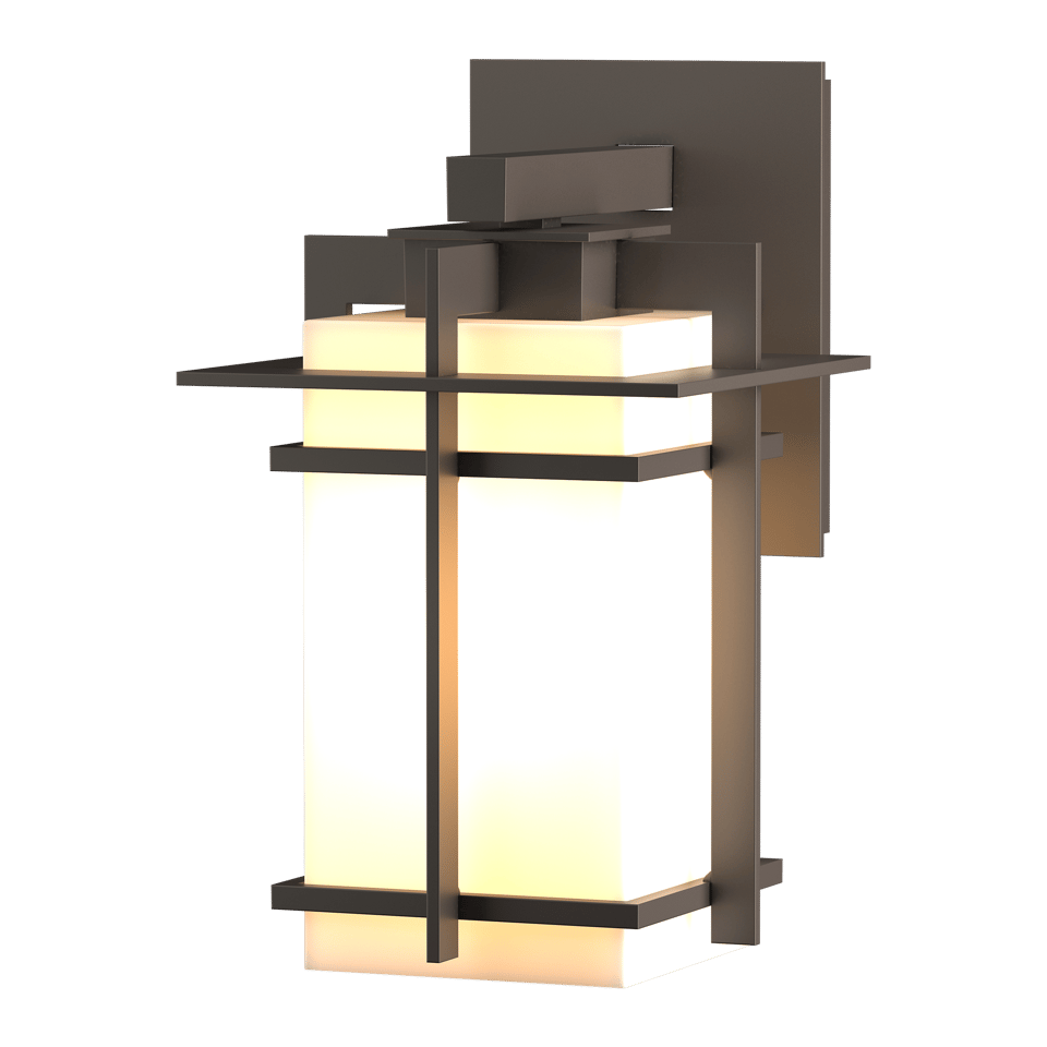 Hubbardton Forge Tourou Outdoor Sconce, 100W Dimmable, Opal Glass, Japan-Inspired Design, UL Wet Rated