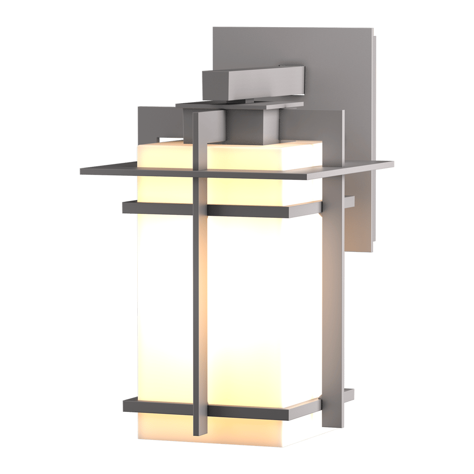 Hubbardton Forge Tourou Outdoor Sconce, 100W Dimmable, Opal Glass, Japan-Inspired Design, UL Wet Rated