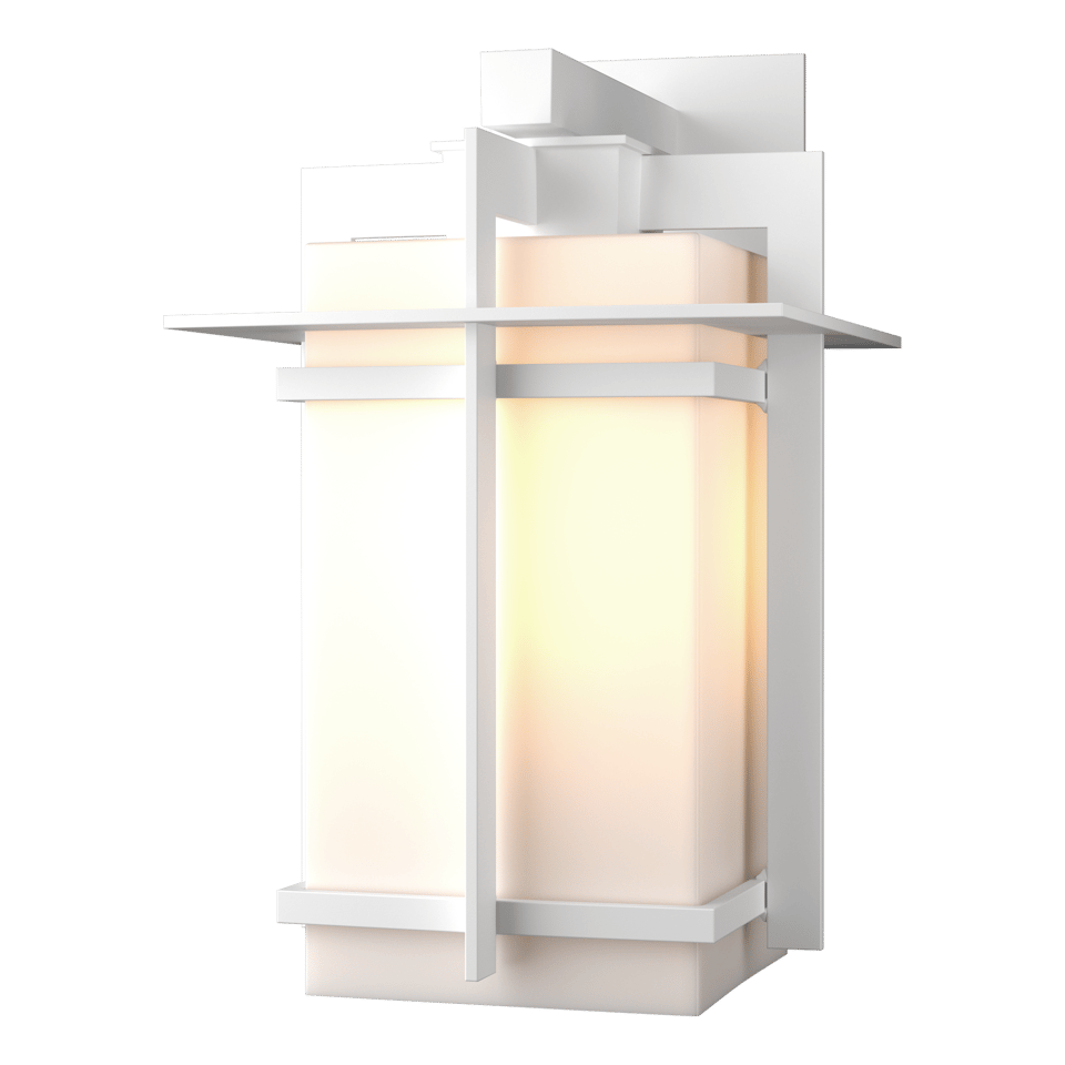 Tourou Large Outdoor Sconce by Hubbardton Forge, Dimmable, Opal Glass, 100W, Various Finishes