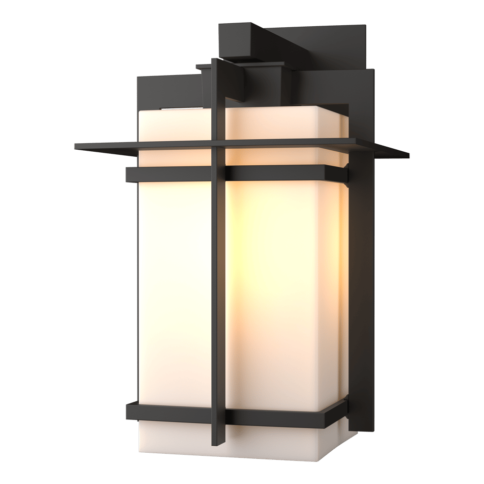 Tourou Large Outdoor Sconce by Hubbardton Forge, Dimmable, Opal Glass, 100W, Various Finishes