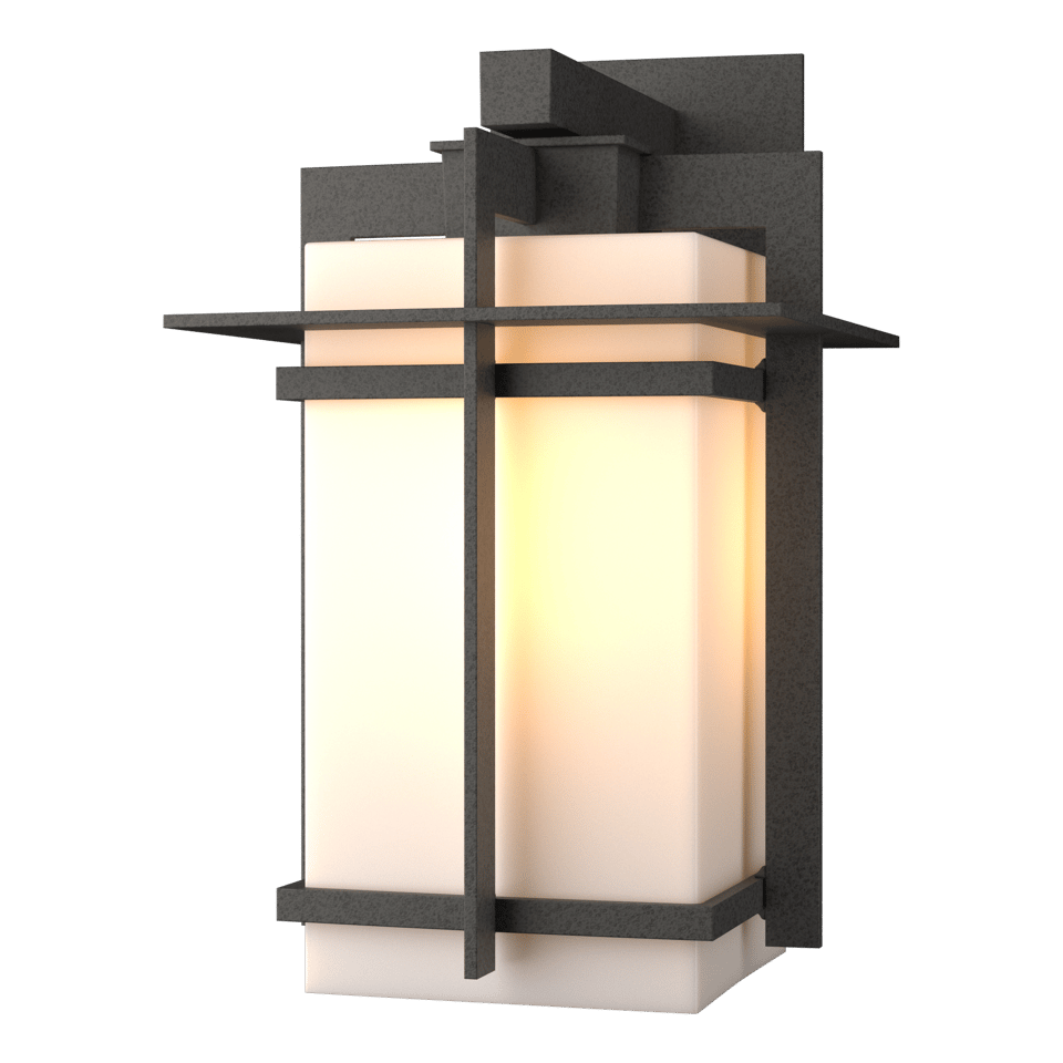 Tourou Large Outdoor Sconce by Hubbardton Forge, Dimmable, Opal Glass, 100W, Various Finishes