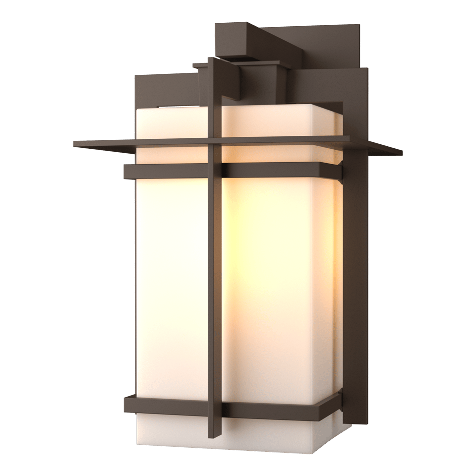 Tourou Large Outdoor Sconce by Hubbardton Forge, Dimmable, Opal Glass, 100W, Various Finishes