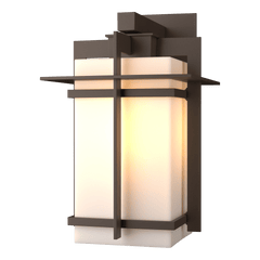 Tourou Large Outdoor Sconce by Hubbardton Forge, Dimmable, Opal Glass, 100W, Various Finishes