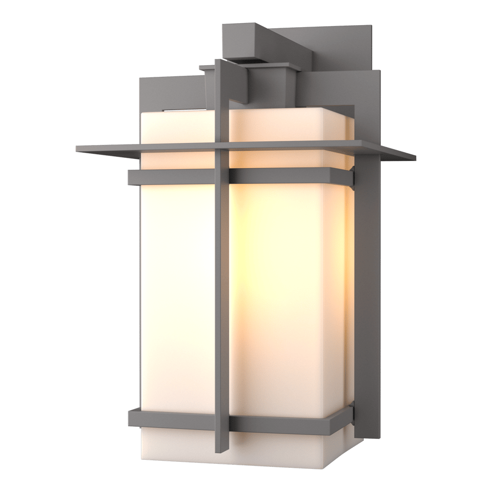 Tourou Large Outdoor Sconce by Hubbardton Forge, Dimmable, Opal Glass, 100W, Various Finishes