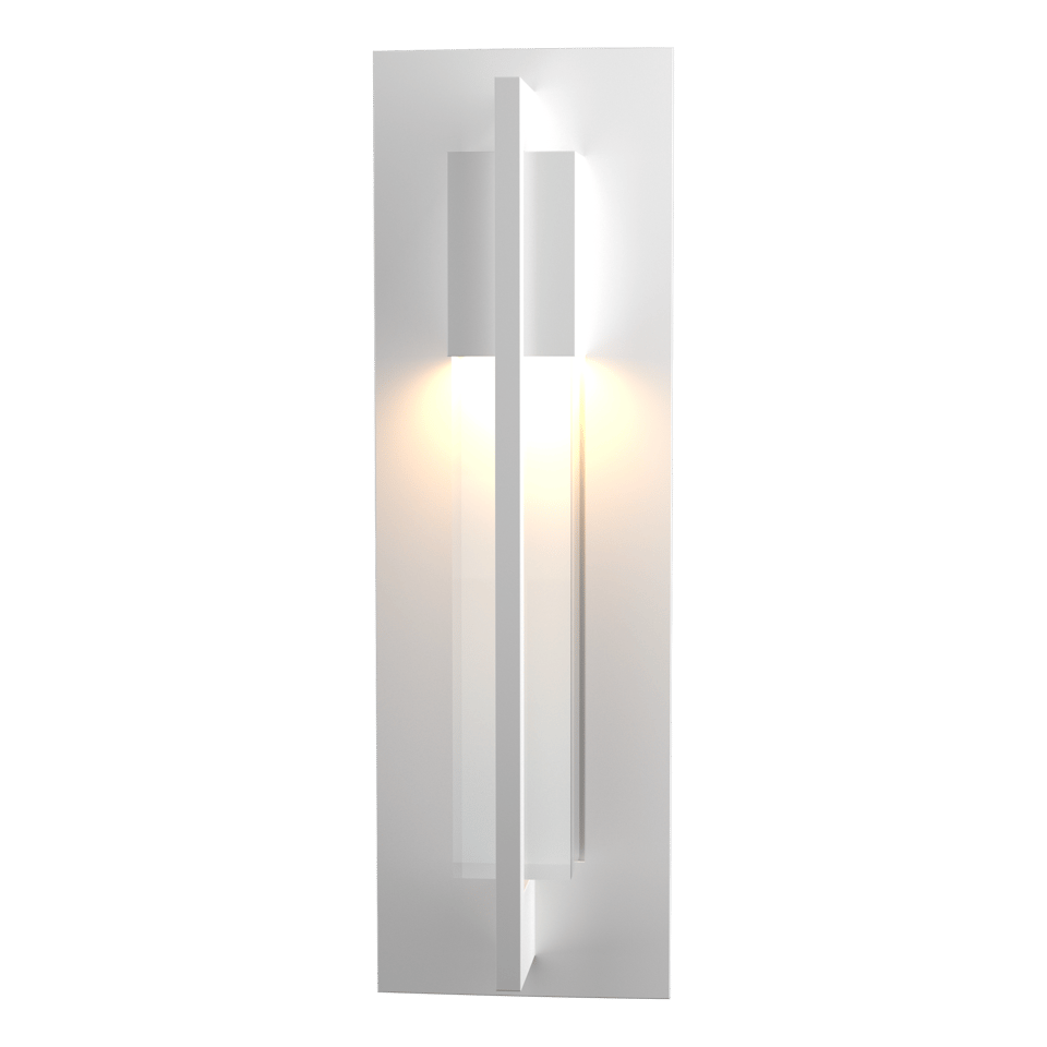 Axis Small Outdoor Sconce by Hubbardton Forge with Clear Glass Shade, 15" H, Energy Efficient Design