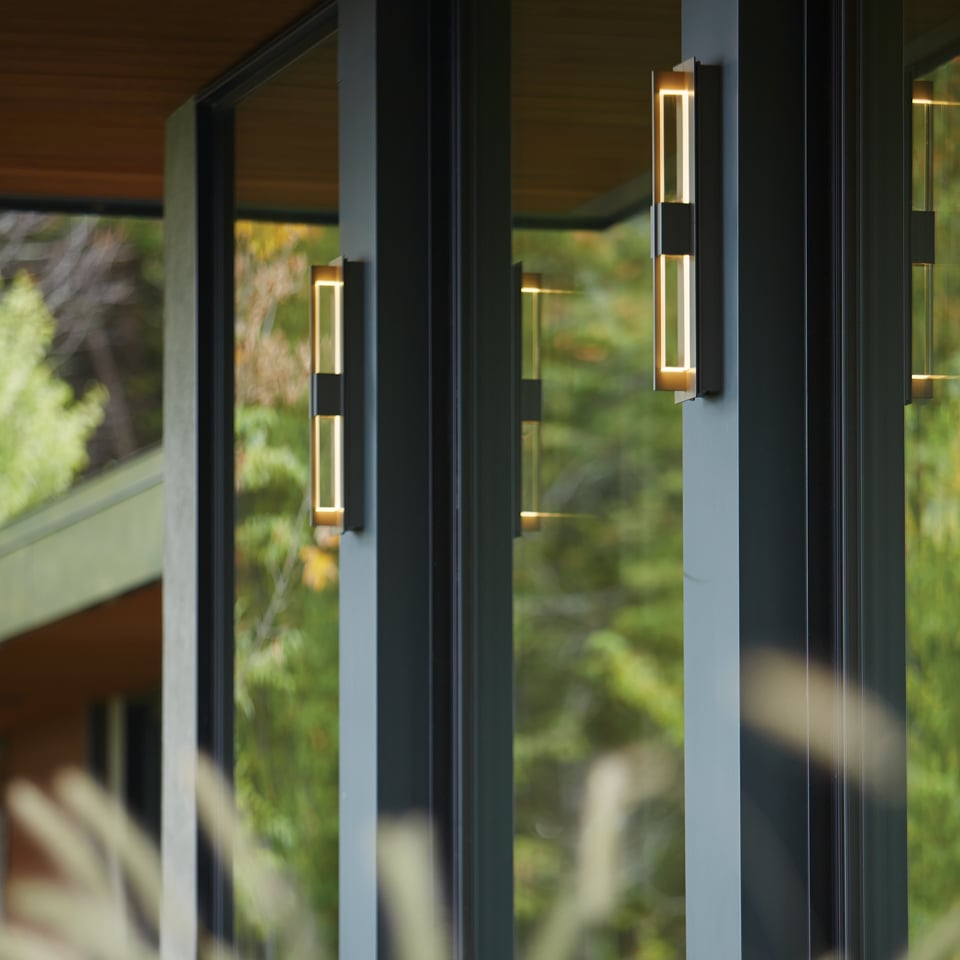 Double Axis Large LED Outdoor Sconce - Dimmable, 640 Lumens, UL Wet Rated, Available in Multiple Finishes