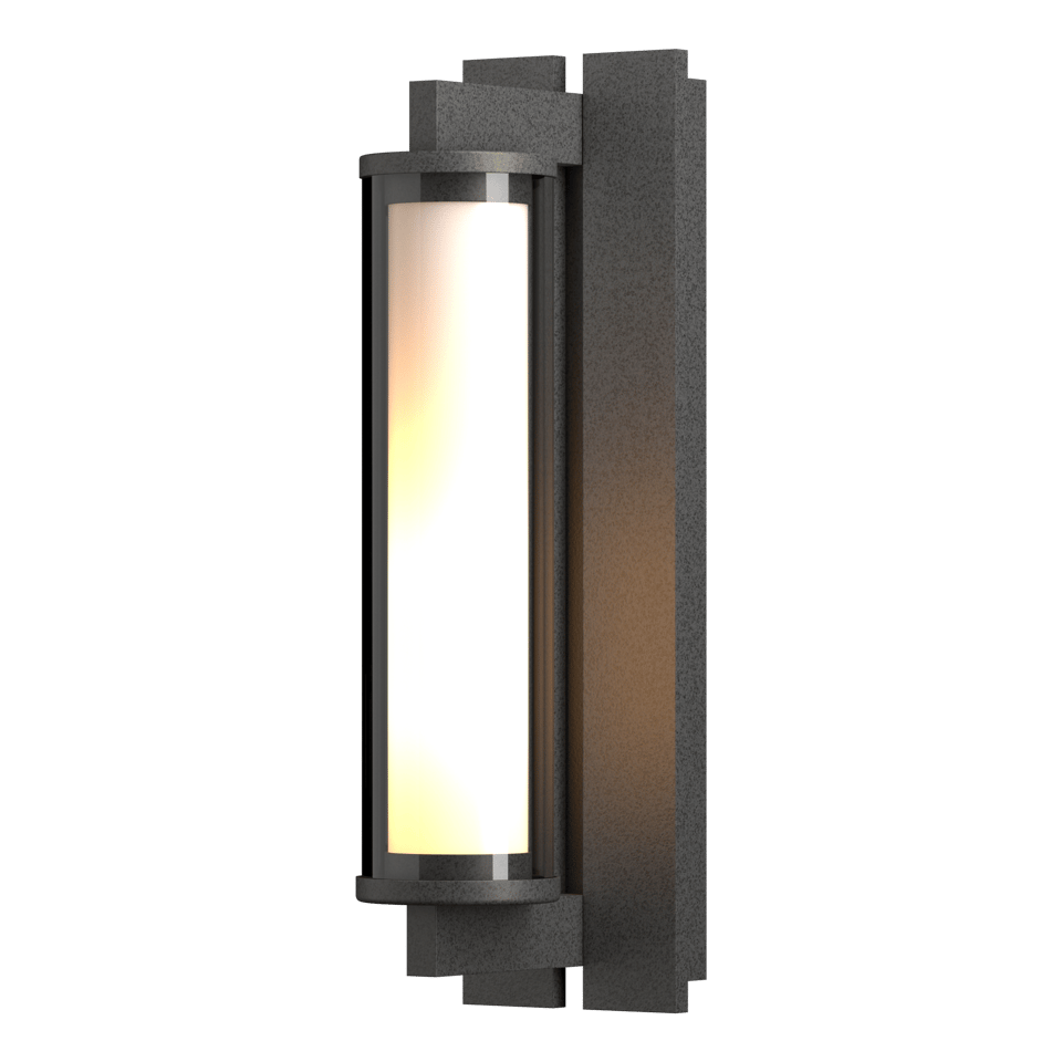 Fuse Outdoor Sconce by Hubbardton Forge, Dimmable, Clear Glass Shade, 100W Max, Versatile Finishes