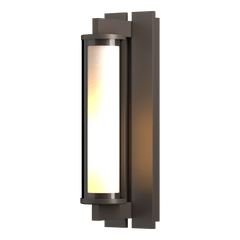 Fuse Outdoor Sconce by Hubbardton Forge, Dimmable, Clear Glass Shade, 100W Max, Versatile Finishes