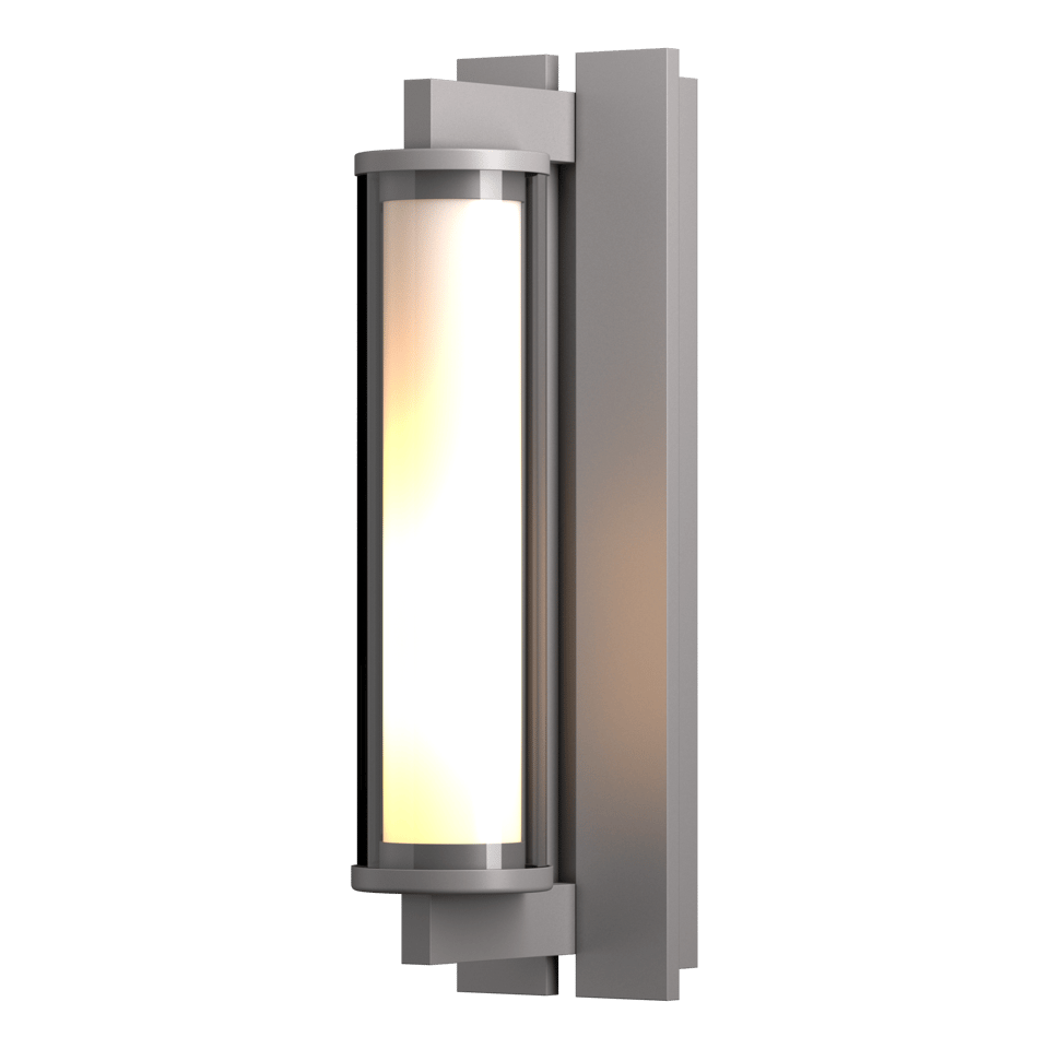 Fuse Outdoor Sconce by Hubbardton Forge, Dimmable, Clear Glass Shade, 100W Max, Versatile Finishes