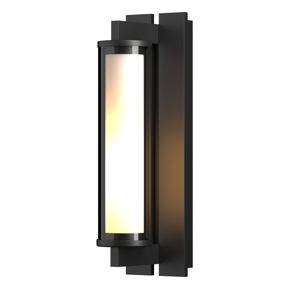 Fuse Outdoor Sconce by Hubbardton Forge, Dimmable, Clear Glass Shade, 100W Max, Versatile Finishes