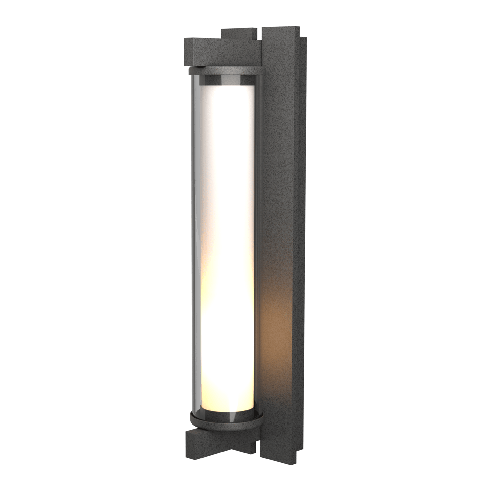 Fuse Large Outdoor Sconce 21" Height By Hubbardton Forge, Modern Industrial Design, UL Wet Rated