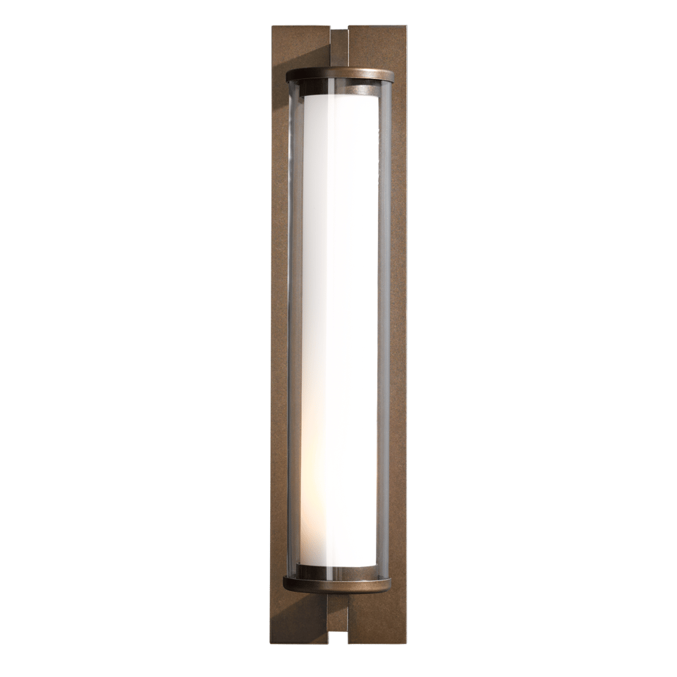 Fuse Large Outdoor Sconce 21" Height By Hubbardton Forge, Modern Industrial Design, UL Wet Rated