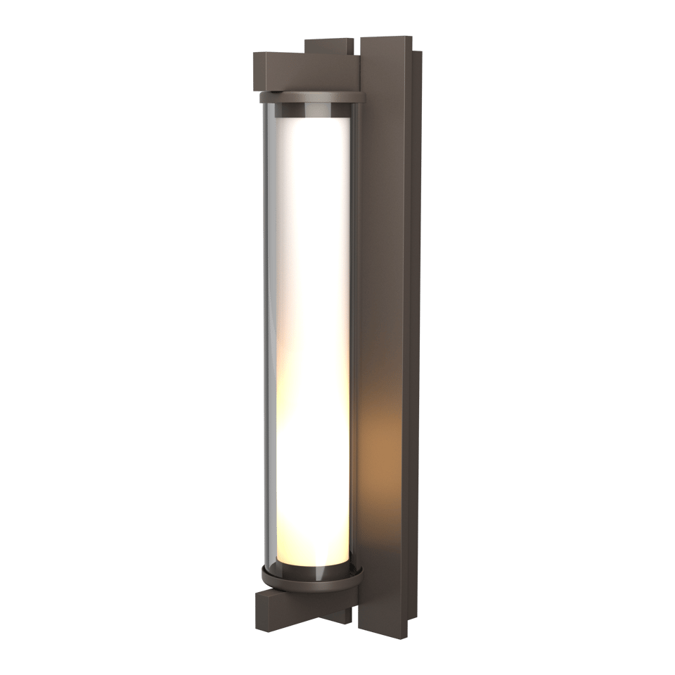 Fuse Large Outdoor Sconce 21" Height By Hubbardton Forge, Modern Industrial Design, UL Wet Rated