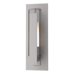 Vertical Bar Fluted Glass 15" Small Outdoor Sconce by Hubbardton Forge, Dimmable, UL Wet Rated