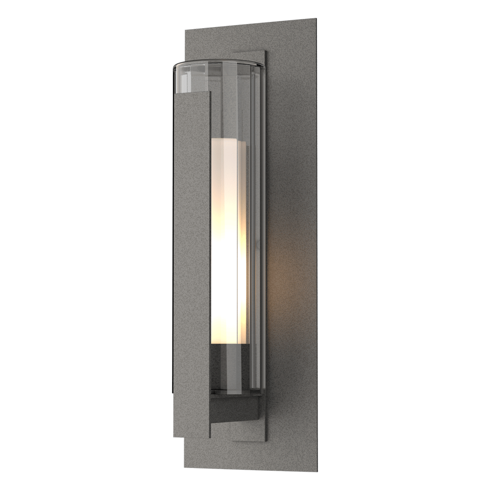 Vertical Bar Fluted Glass Large Outdoor Sconce 23.5 In. High By Hubbardton Forge - Weather-Resistant Design