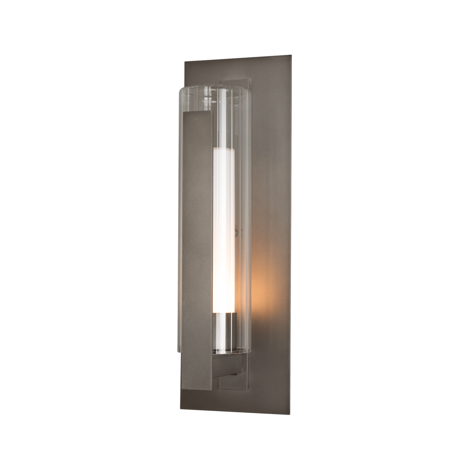 Vertical Bar Fluted Glass Large Outdoor Sconce 23.5 In. High By Hubbardton Forge - Weather-Resistant Design