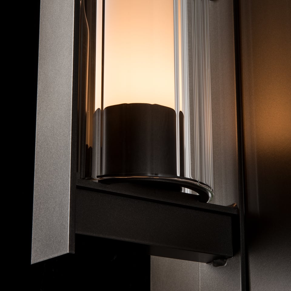 Vertical Bar Fluted Glass Large Outdoor Sconce 23.5 In. High By Hubbardton Forge - Weather-Resistant Design