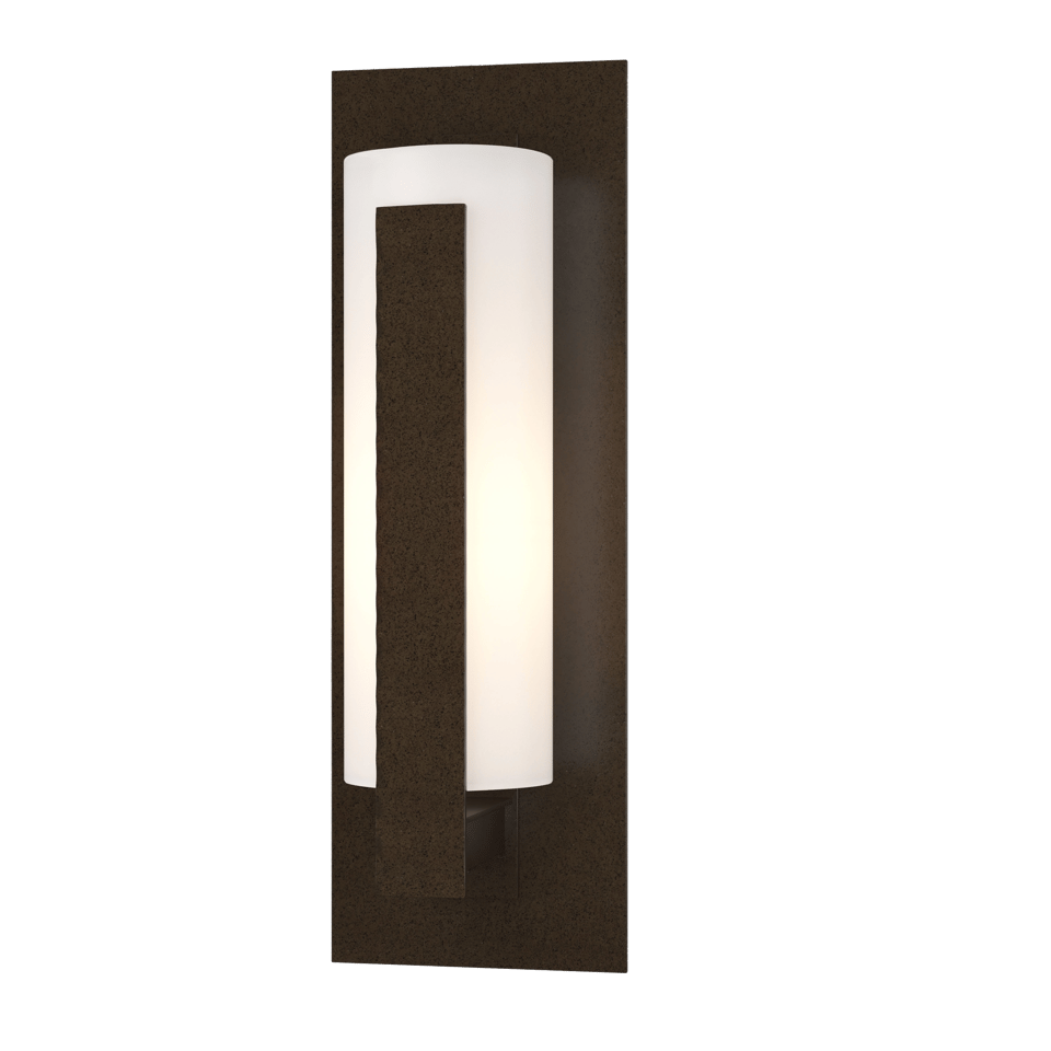 Hubbardton Forge 307285 Vertical Bars Small Outdoor Sconce with Dimmable Opal Glass Shade