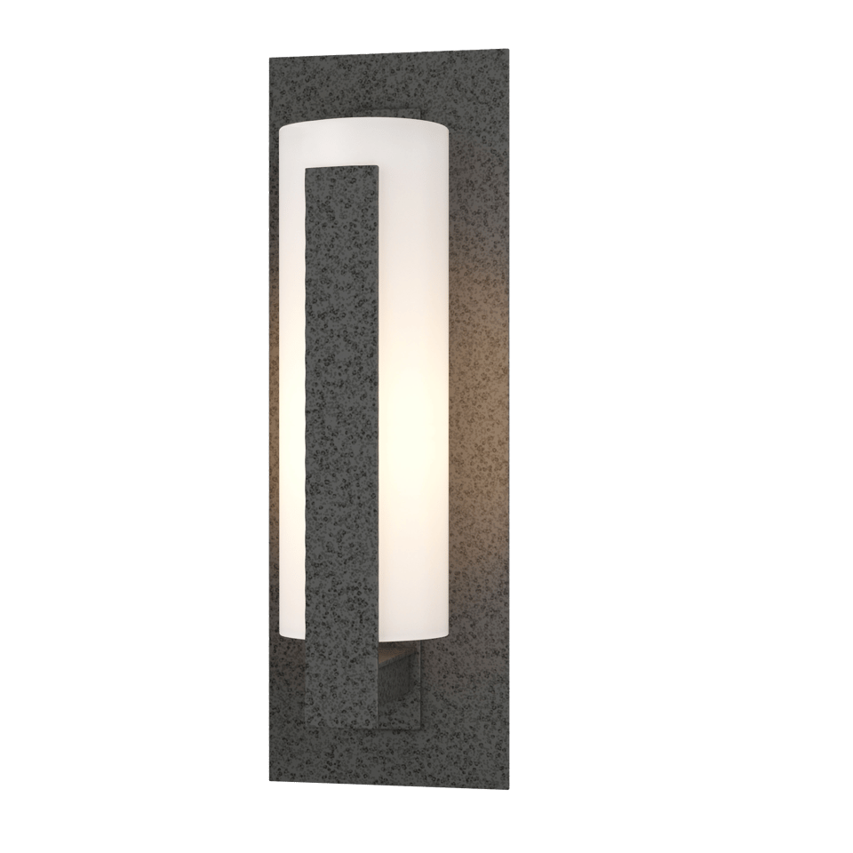 Hubbardton Forge 307285 Vertical Bars Small Outdoor Sconce with Dimmable Opal Glass Shade