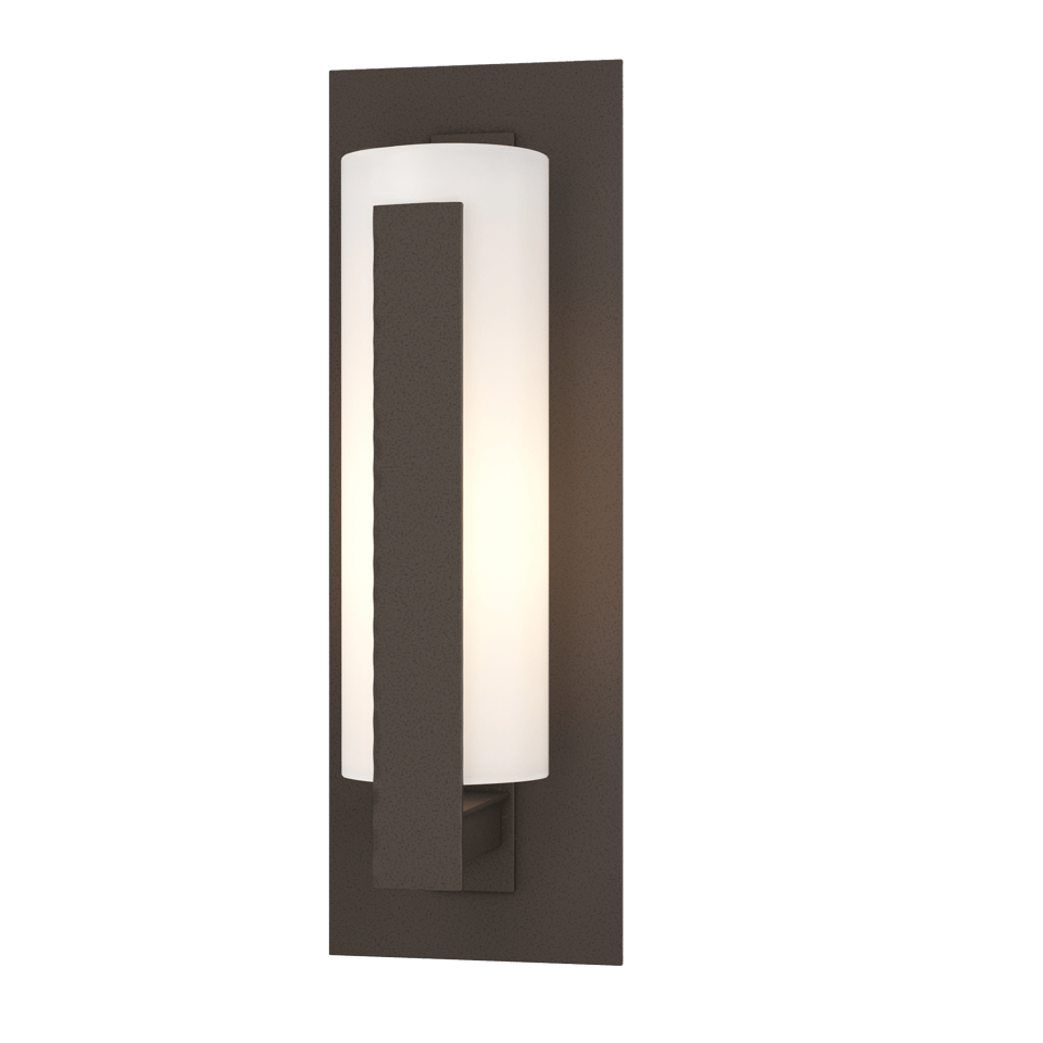 Hubbardton Forge 307285 Vertical Bars Small Outdoor Sconce with Dimmable Opal Glass Shade