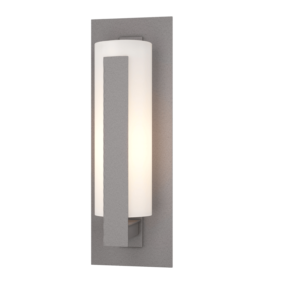 Hubbardton Forge 307285 Vertical Bars Small Outdoor Sconce with Dimmable Opal Glass Shade